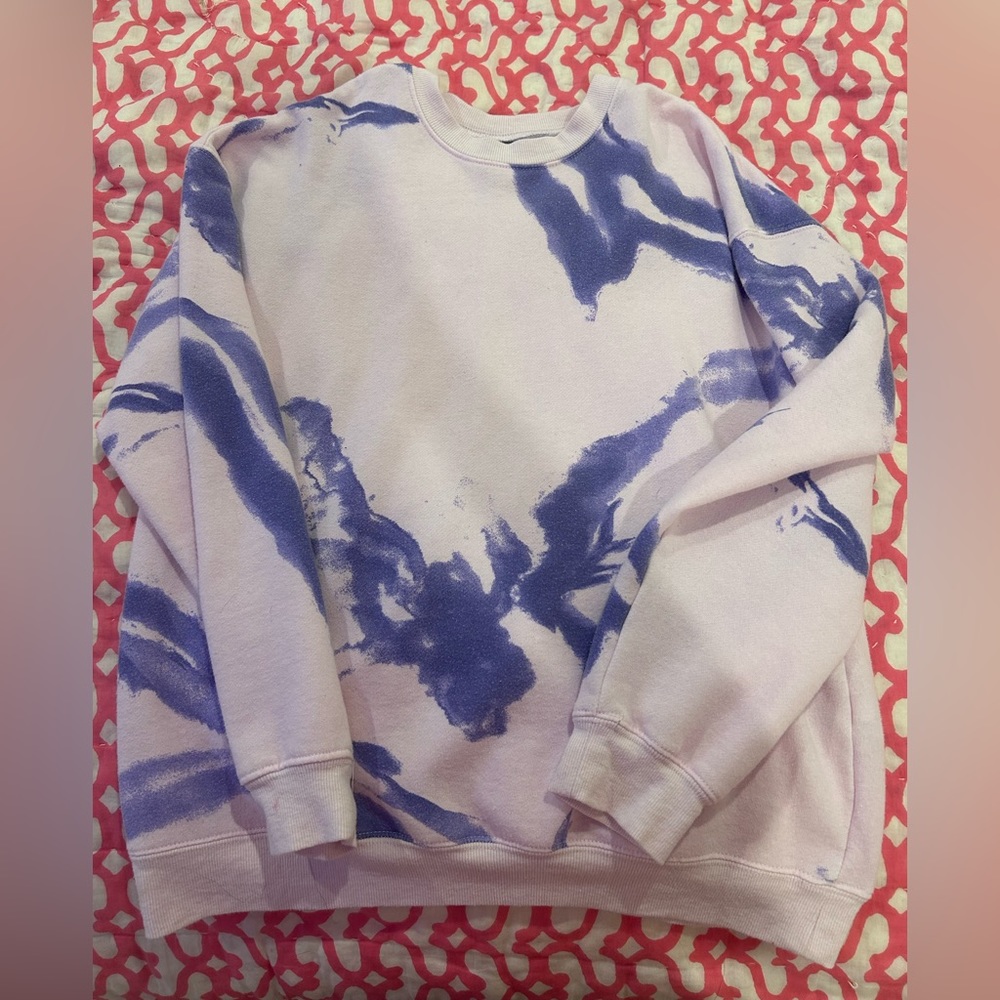 target marble patterned purple crew neck sweatshirt size : xs